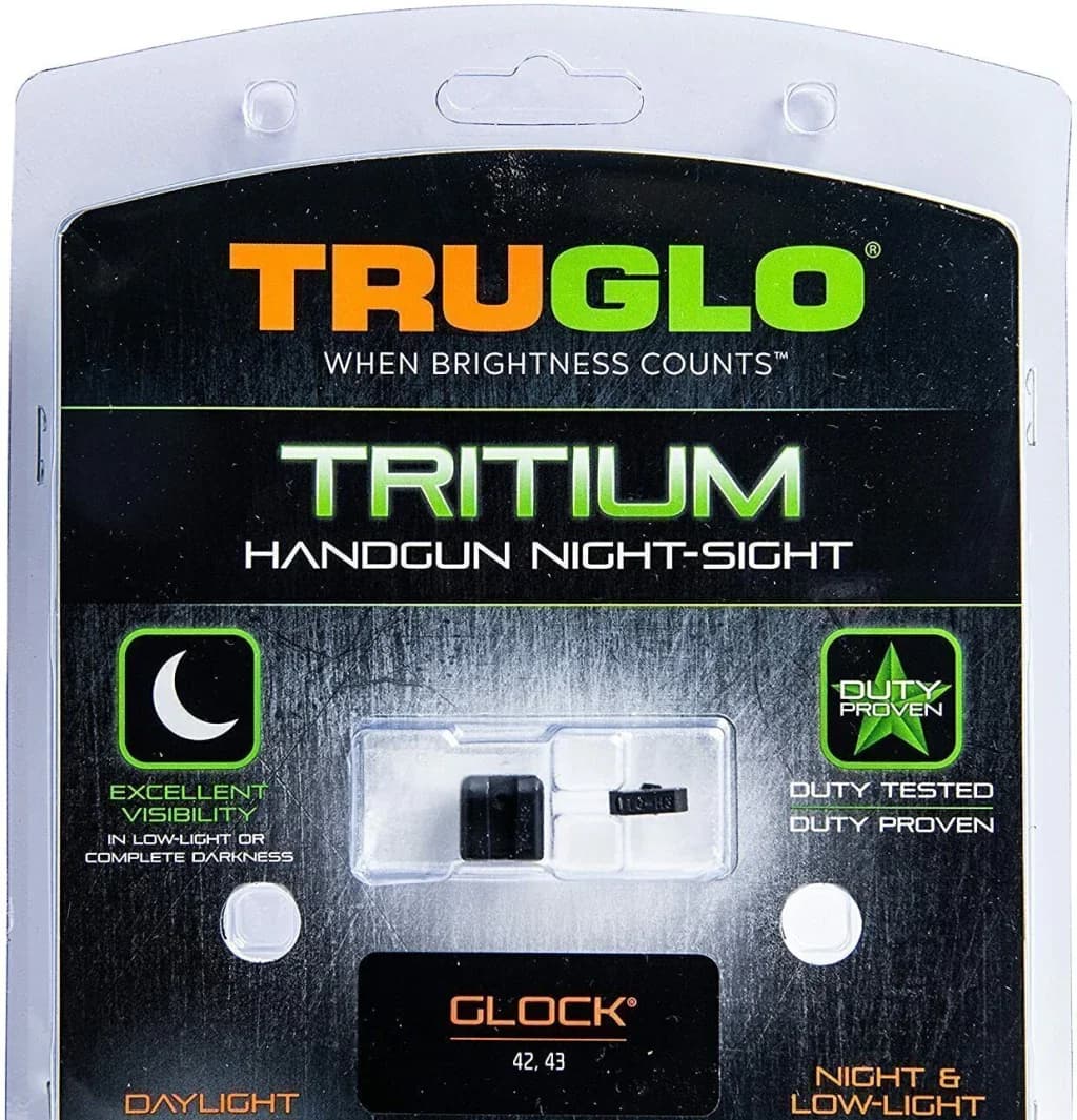 Conjunto de Mira Alca e Massa de Tritium para Glock 42 43 Branca